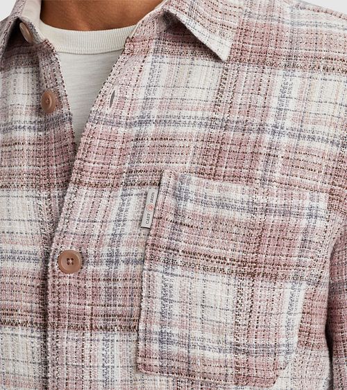 Cast Iron Overshirt Checks Pink Model / Detail