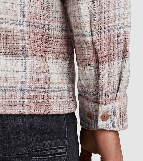 Cast Iron Overshirt Checks Pink Model / Detail