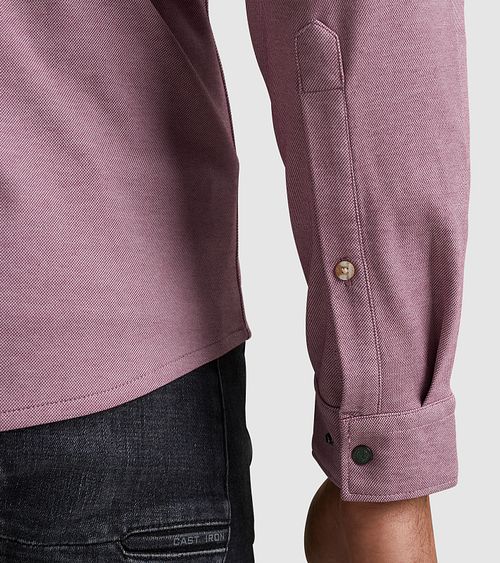 Cast Iron Shirt Jersey Piqué Mauve Model / Detail