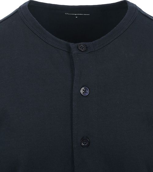 KnowledgeCotton Apparel Longsleeve T-shirt Henley Dark Blue Product / Detail
