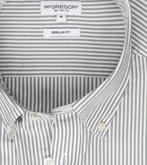 McGregor Shirt Poplin Stripes Sage Green Product / Detail