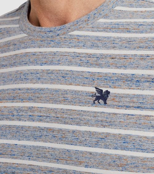 Vanguard T-Shirt Stripes Grey Blue Model / Detail