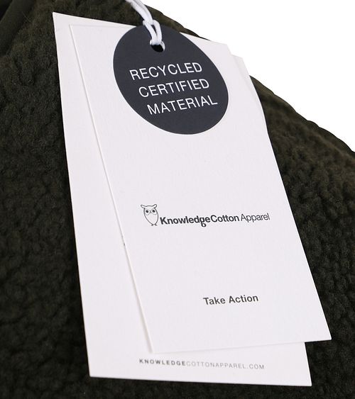 KnowledgeCotton Apparel Vest Teddy Fleece Dark Green Product / Detail
