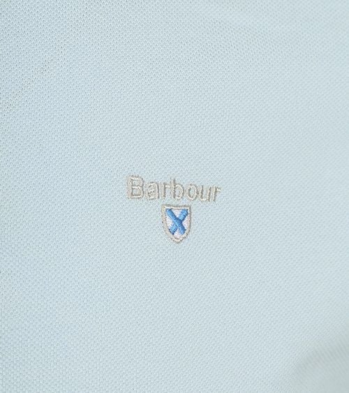 Barbour Tartan Pique Polo Shirt Light Blue Product / Detail