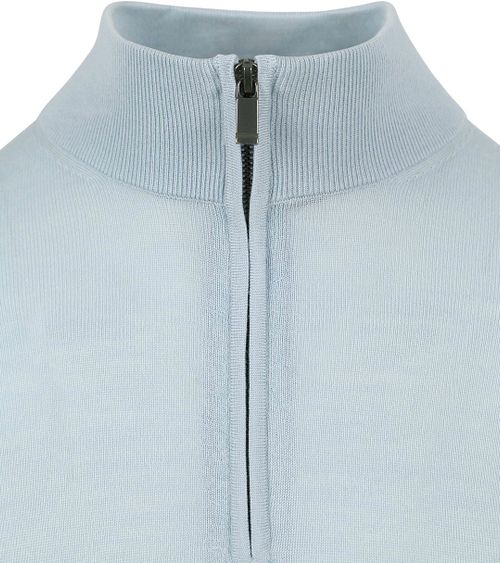 Suitable Merino Half Zip Sweater Light Blue Product / Detail