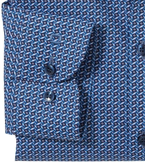 OLYMP Shirt Level 5 Print Mid Blue Product / Detail