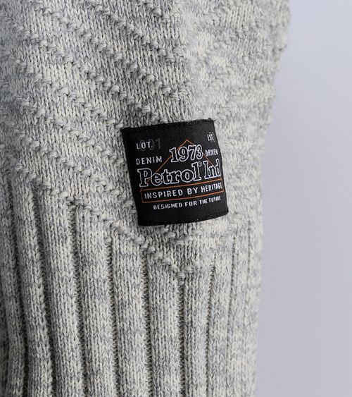 Petrol Cardigan Kankakee Gris Model / Detail