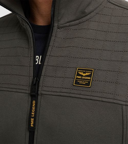 PME Legend Cardigan Spacer Beluga Green Model / Detail