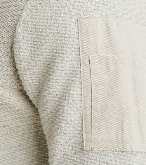 PME Legend Cardigan Cargo Knitted Ecru Model / Detail