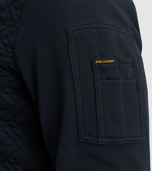 PME Legend Cardigan Jacquard Interlock Navy Model / Detail