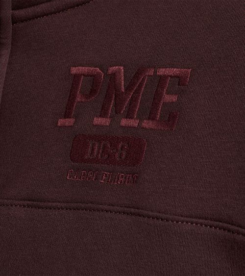 PME Legend Half Button Zip Sweater Bordeaux Model / Detail
