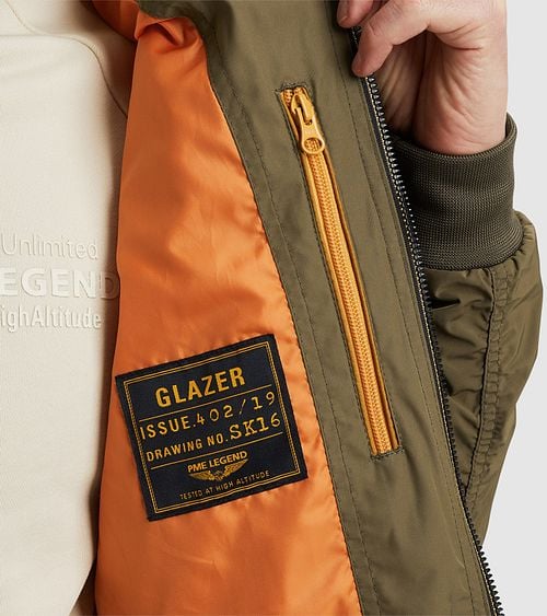 PME Legend Jacket Glazer Green Model / Detail