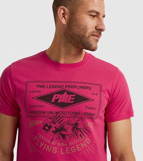 PME Legend Jersey T Shirt Logo Pink Model / Detail