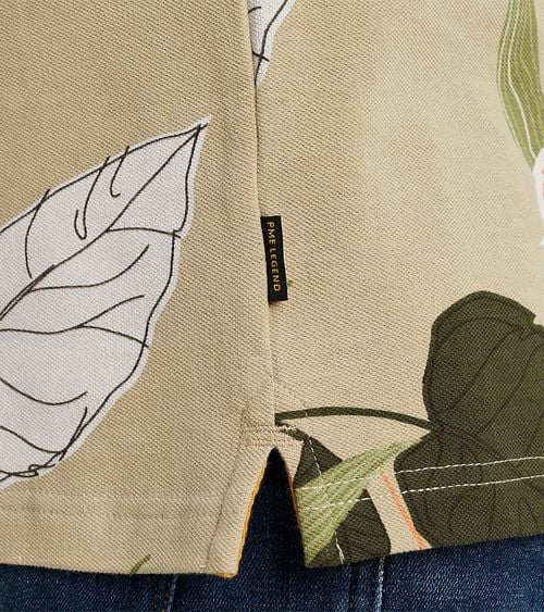 PME Legend Polo Print Beige Model / Detail