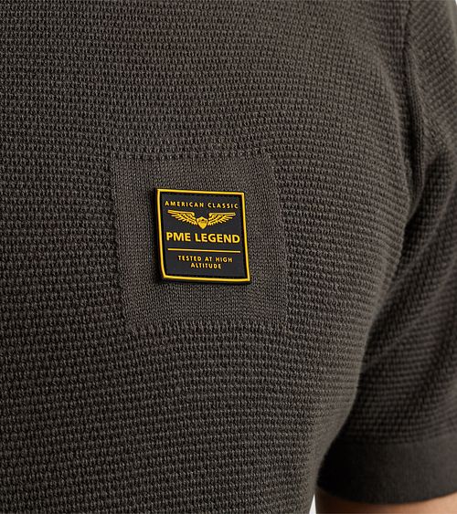 PME Legend Polo Shirt Knitted Beluga Green Model / Detail