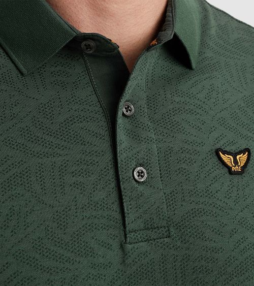 PME Legend Polo Shirt Jacquard Jersey Olive Green Model / Detail