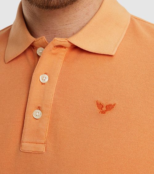 PME Legend Polo Shirt Piqué Orange Model / Detail