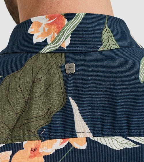 PME Legend Short Sleeve Overhemd Print Navy Model / Detail