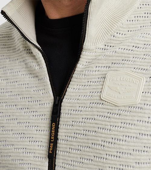 PME Legend Sweat Zip Jacket Ecru Model / Detail