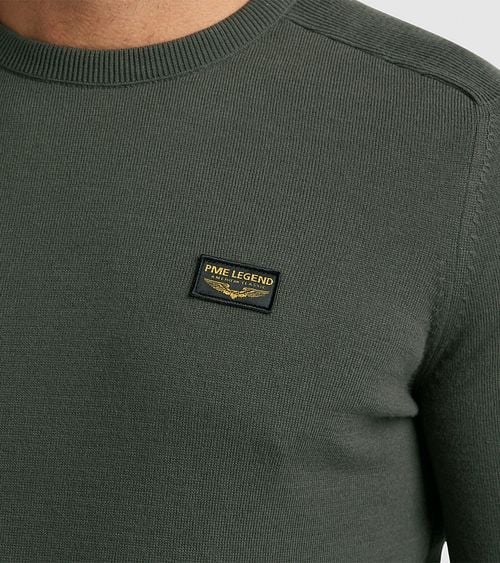 PME Legend Buckley Sweater Olive Green Model / Detail