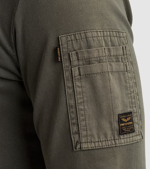 PME Legend Sweater Logo Beluga Green Model / Detail