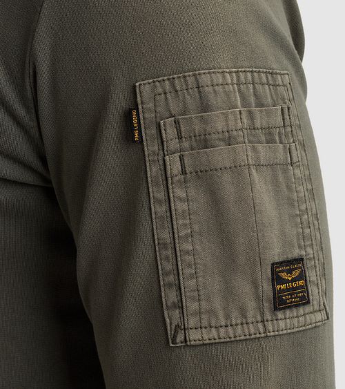 PME Legend Sweater Logo Beluga Vert Model / Detail