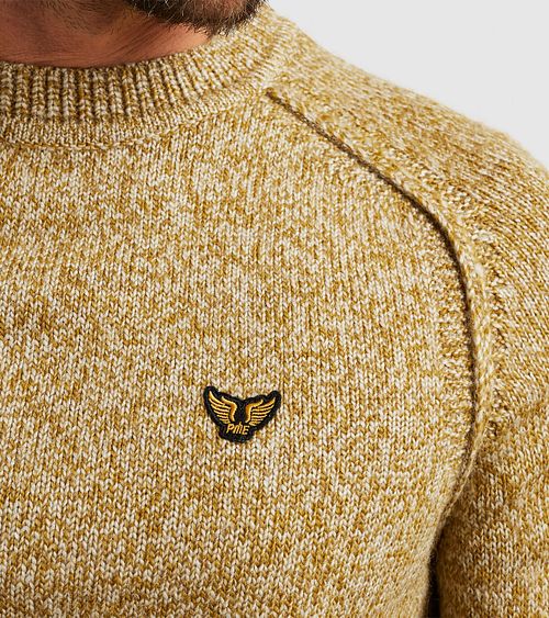 PME Legend Sweater Wool Mix Melange Yellow Model / Detail