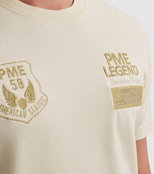 PME Legend T-Shirt Waffle Ecru Model / Detail