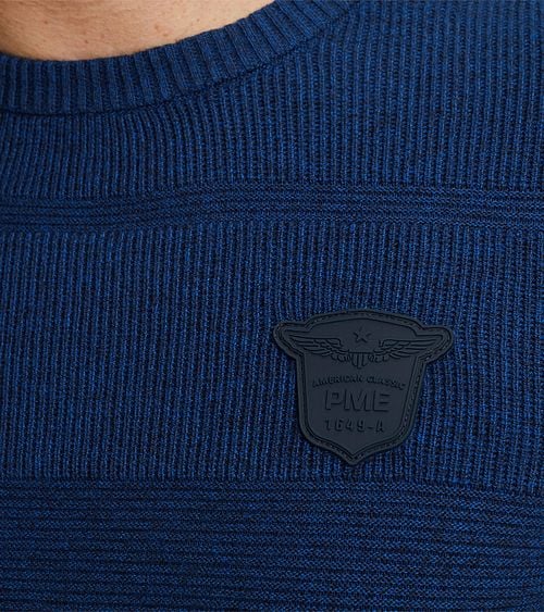 PME Legend Trui Badge Kobaltblauw Product / Detail