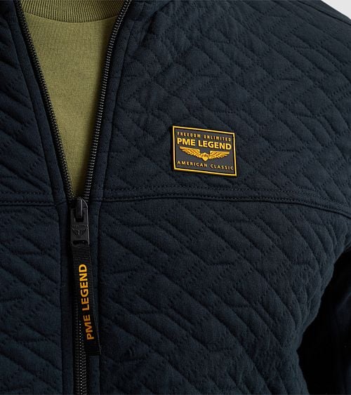 PME Legend Vest Jacquard Interlock Navy Model / Detail