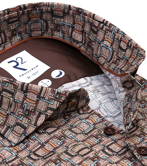 R2 Shirt Print Brown Product / Detail