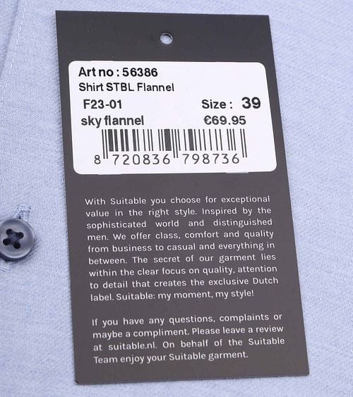 Suitable Hemd Widespread Flanel Hellblau Product / Detail