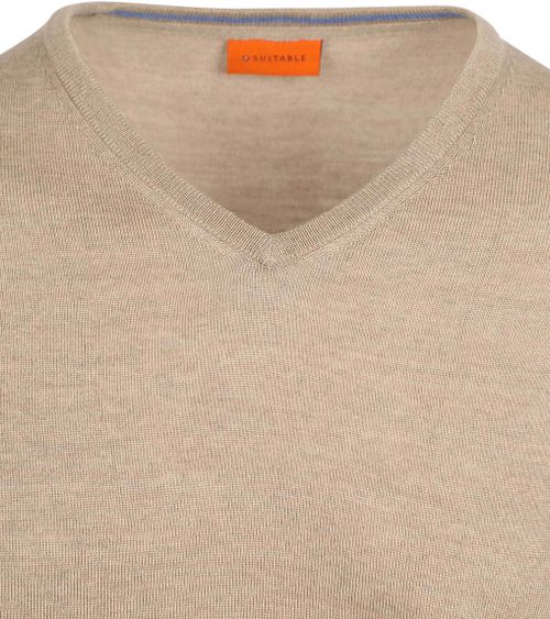 Suitable Merino Pullover V-Neck Beige Product / Detail