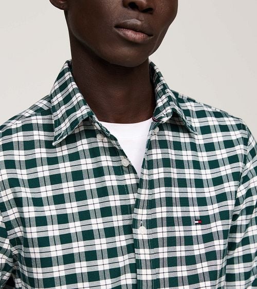 Tommy Hilfiger Oxford Shirt Checks Green Model / Detail