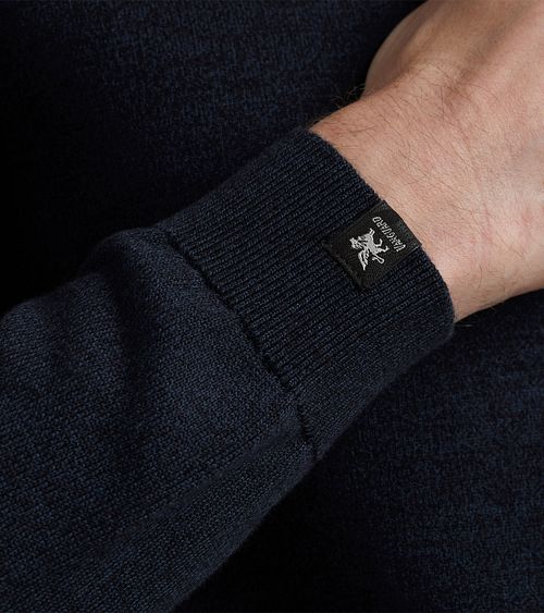 Vanguard Cardigan Mouliné Navy Zipper Model / Detail