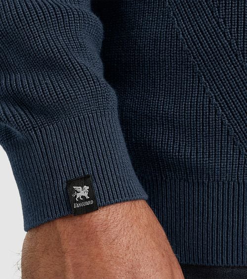 Vanguard Halfzip Pullover Navy Model / Detail