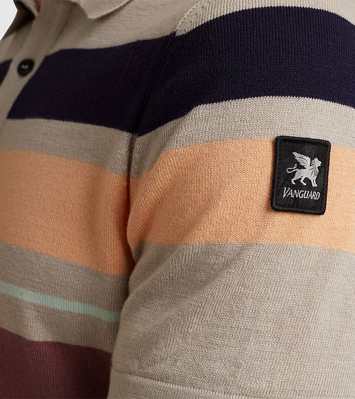 Vanguard Knitted Polo Shirt Beige Model / Detail