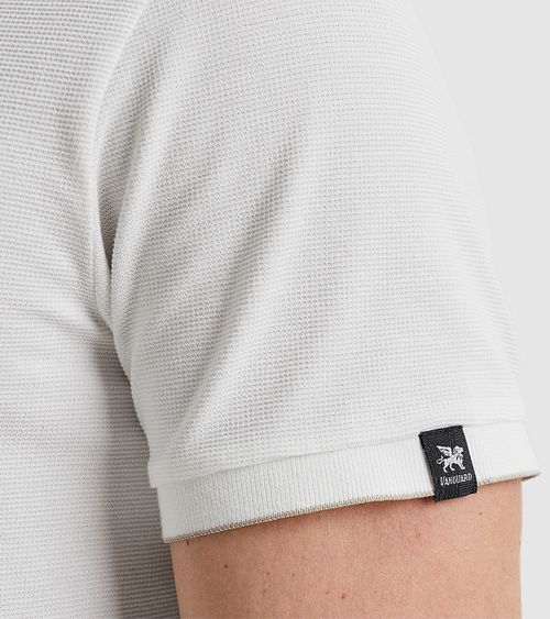 Vanguard Knitted Polo Shirt Ecru Model / Detail