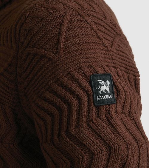 Vanguard Knitted Rollkragenpullover Braun Model / Detail