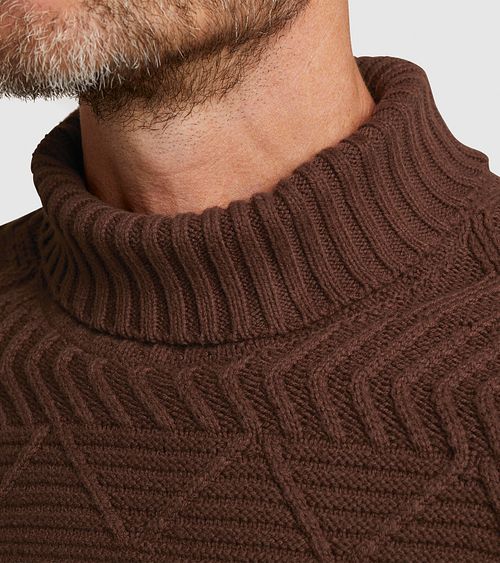 Vanguard Knitted Turtleneck Brown Model / Detail