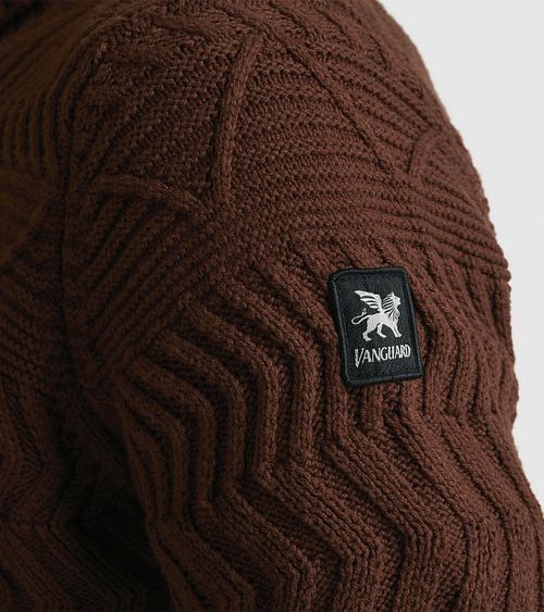 Vanguard Knitted Turtleneck Brown Model / Detail