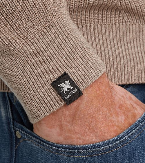 Vanguard Pullover Half Zip Beige Model / Detail