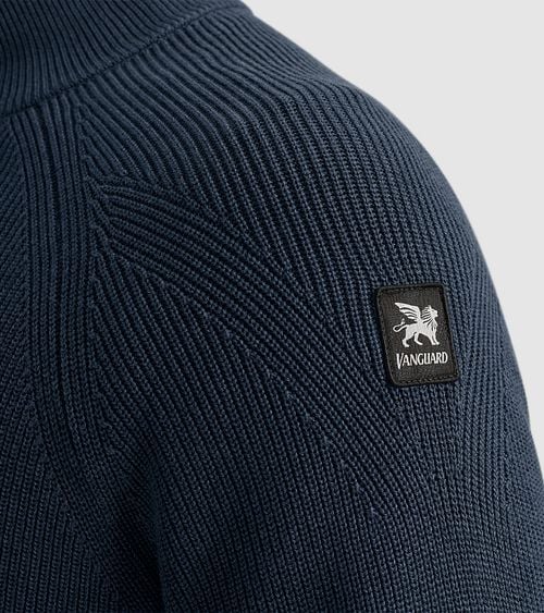 Vanguard Pullover Half Zip Navy Model / Detail