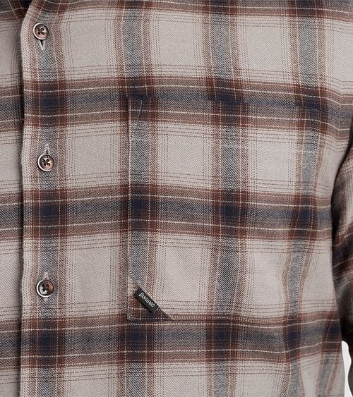 Vanguard Shirt Checks Taupe Model / Detail