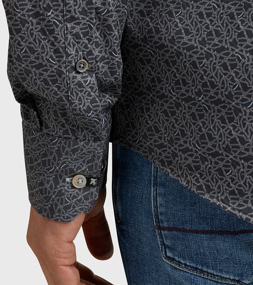 Vanguard Shirt Print Anthracite Model / Detail