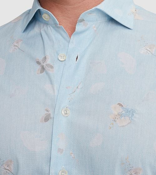 Vanguard Shirt Print Light Blue Model / Detail