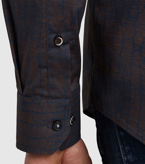 Vanguard Shirt Print Navy Model / Detail