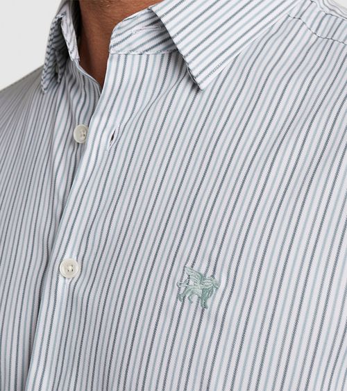 Vanguard Shirt Stripes Light Blue Model / Detail