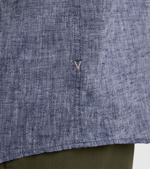 Vanguard Short Sleeve Hemd Leinen Blau Model / Detail
