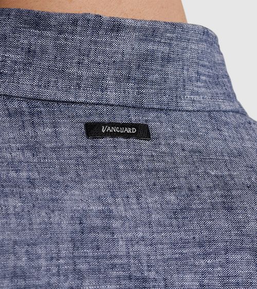 Vanguard Short Sleeve Hemd Leinen Blau Model / Detail